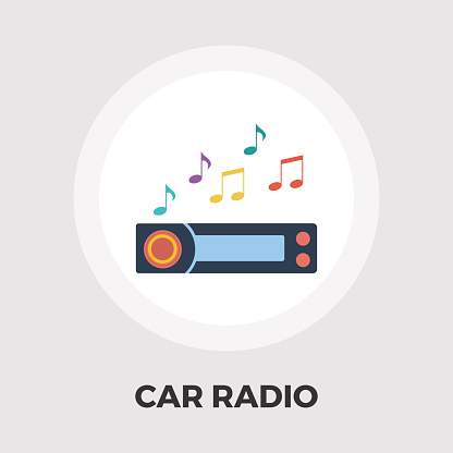 Car radio icon vector. Flat icon isolated on the white background. Editable EPS file. Vector illustration. vector