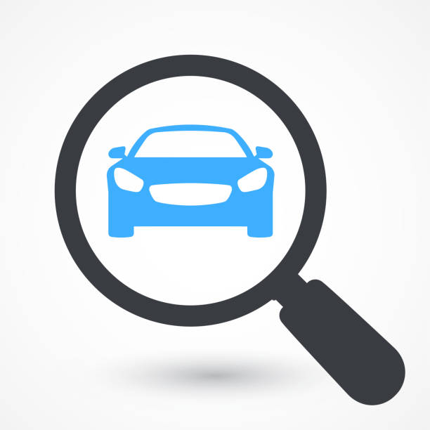 Car Search Icon For Web And Apps Car Search Icon For Web And Apps used car sale stock illustrations