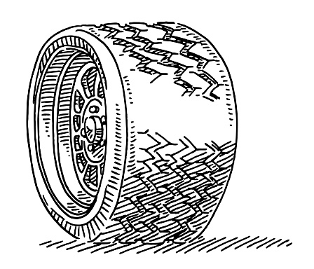 Car Tire Wheel Drawing