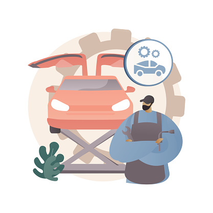 Car tuning abstract concept vector illustration.