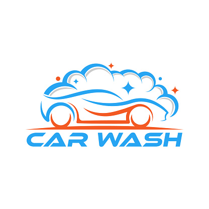 Car Wash Logo Vector Illustration template. Trendy Car Wash vector logo icon silhouette design. Car Auto Cleaning logo vector illustration for car detailing and car wash service.