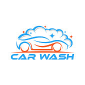 istock Car Wash Logo Vector Illustration template. Trendy Car Wash vector logo icon silhouette design. Car Auto Cleaning logo vector illustration for car detailing and car wash service. 1254558218