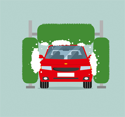 Car wash vector illustration