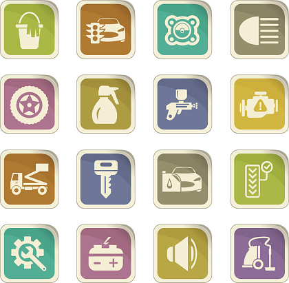 Car shop icon set for web sites and user interface vector