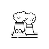 istock Carbon Dioxide line icon 1393679576