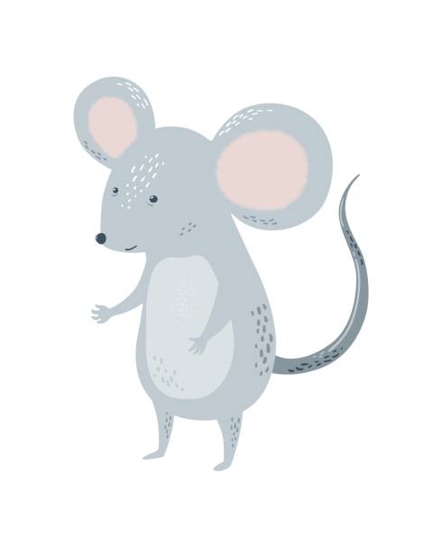 Card with mouse or rat Card with mouse or rat. Nursery scandinavian style for printing on fabric, dishes, clothes, postcards, stickers, posters. Vector illustration cheese clipart stock illustrations