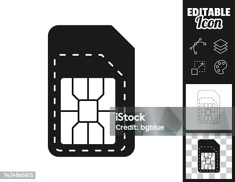 istock SIM card with pre cut. Icon for design. Easily editable 1424865815