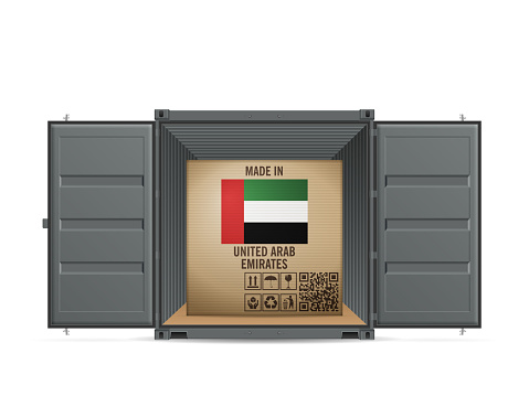 Cardboard box UAE in cargo container
