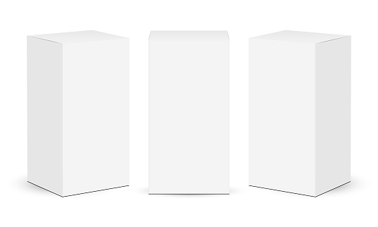 Cardboard rectangular boxes isolated on white background
