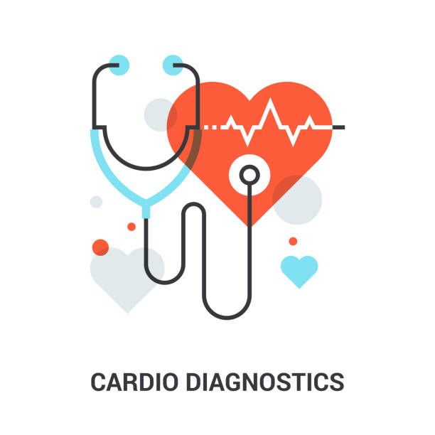 心臟診斷概念 - 聽診器 插圖 幅插畫檔、美工圖案、卡通及圖標