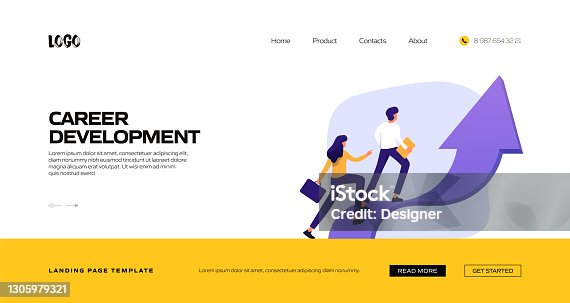 istock Career Development Concept Vector Illustration for Landing Page Template, Website Banner, Advertisement and Marketing Material, Online Advertising, Business Presentation etc. 1305979321