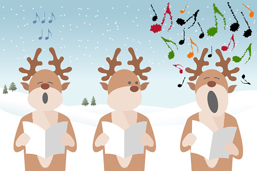 carol singing reindeer