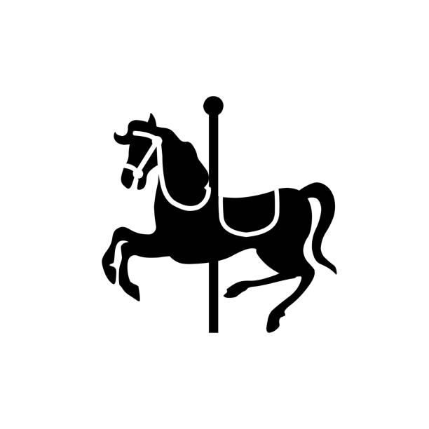 Carousel Horse vector icon. Isolated Carousel Horse flat emoji, emoticon symbol - Vector Carousel Horse vector icon. Isolated Carousel Horse flat emoji, emoticon symbol - Vector carousel horse stock illustrations