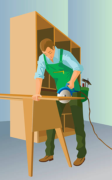 Carpenter vector art illustration