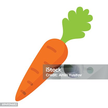 istock Carrot flat icon, vegetable and diet, vector graphics, a colorful solid pattern on a white background, eps 10. 694934682