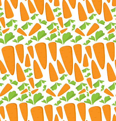 平らなオレンジ野菜漫画の食品イラストとニンジンシームレスパターントレンディな背景の装飾メニュー壁紙100ビーガンやベジタリアンテキスタイルデザインイースターエ にんじんスティックのベクターアート素材や画像を多数ご用意 Istock