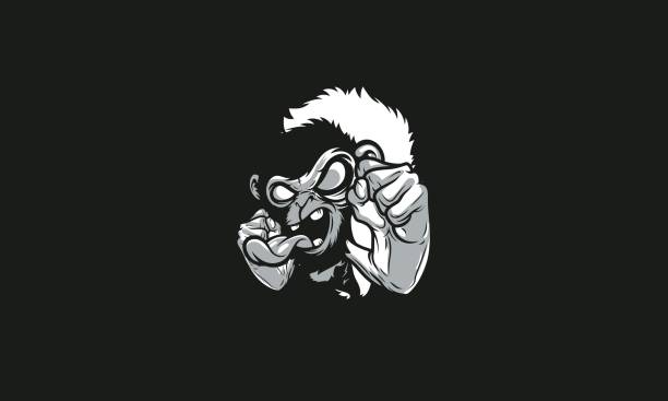 Cartoon Angry Monkey Illustration Download with the EPS file for any editable or scalable needs. king kong monster stock illustrations