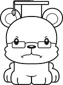 A cartoon teacher bear looking angry.