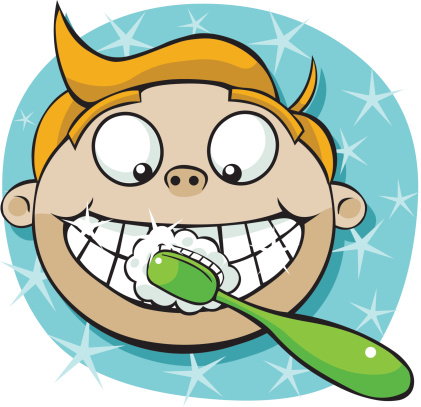 Comic Junge Zähne Putzen Stock Vektor Art und mehr Bilder von Kind
