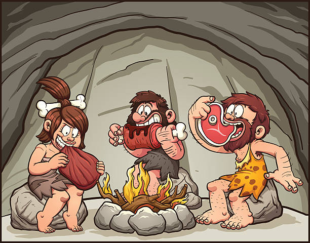 ilustrações de stock, clip art, desenhos animados e ícones de rapaz cavemen - fire caveman