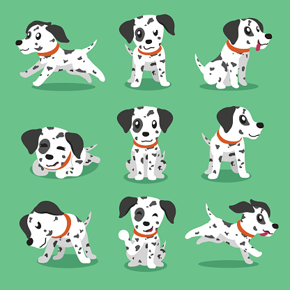 Cartoon character dalmatian dog poses