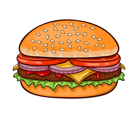 Gambar burger kartun