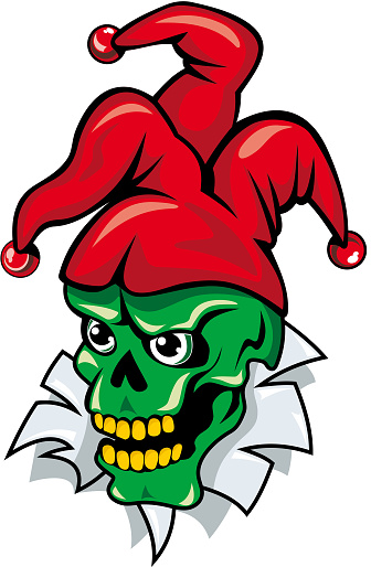 Cartoon Clown Skull Stock Illustration - Download Image Now - iStock
