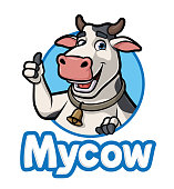 istock Cartoon Cow Logo 1167684755