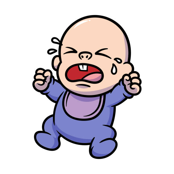 мультфильм плач baby - clip art of a sad cute baby stock illustrations.