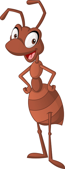 Cartoon cute ant. Vector illustration of funny happy animal.