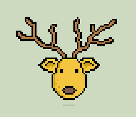 Cartoon deer pixel illustration