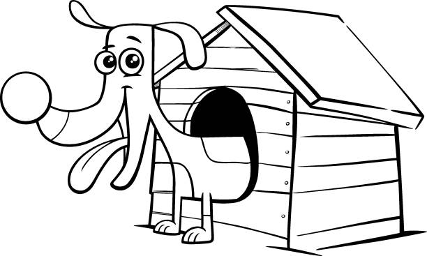 Dog House Coloring Page - Home for Dog Coloring Page - Free Dog House