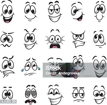 istock Cartoon faces expressions vector set 614880132