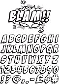 Cartoon font for spelling out all your favorite exclamations! Note: all the white is cut out. 