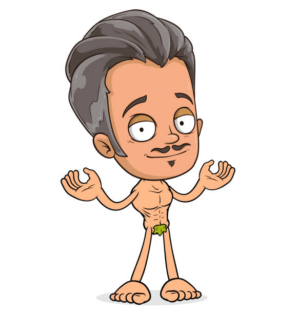 Best Funny Naked Man Cartoon Illustrations, Royalty-Free 