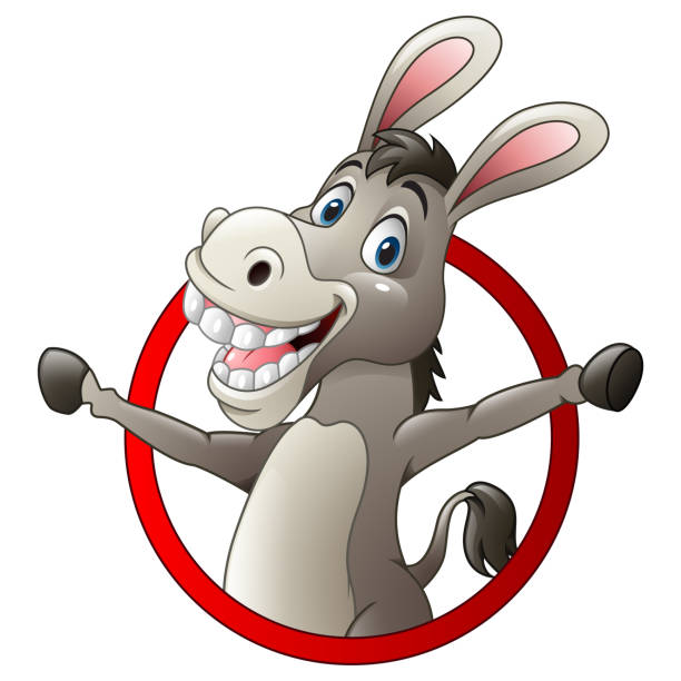 Cartoon funny donkey Vector illustration of Cartoon funny donkey donkey teeth stock illustrations