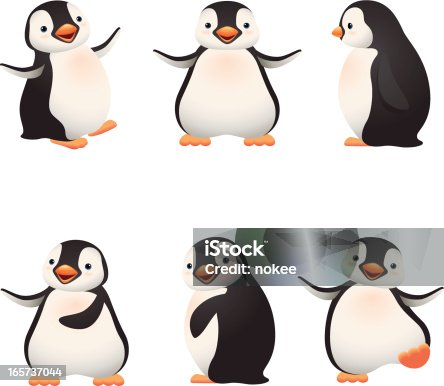 istock Cartoon graphics of baby penguins 165737044
