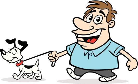 Cartoon Guy With Dog