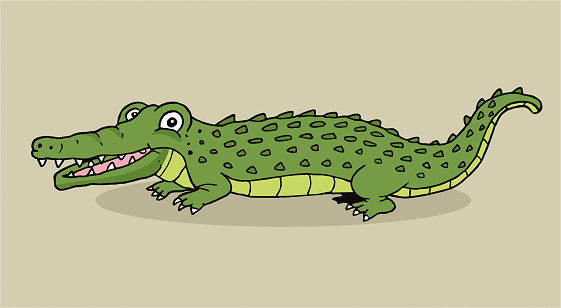 Cartoon hand drawn crocodile