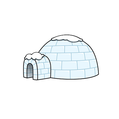 Cartoon igloo pictures for kids This is a vector illustration for preschool and home training for parents and teachers.