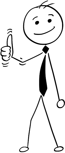 Cartoon Illustration Of Happy Smiling Bossmanager Or Businessman