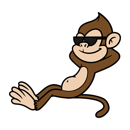 Cartoon Laid Back Monkey