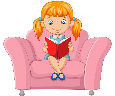 ✓ Imagen de Dibujos animados niño leyendo un libro Fotografía de Stock