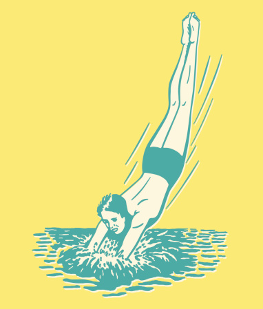 Man Diving into Water