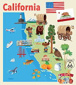 Vector Cartoon map of California http://legacy.lib.utexas.edu/maps/us_2001/california_ref_2001.jpg
