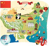 Cartoon map of China