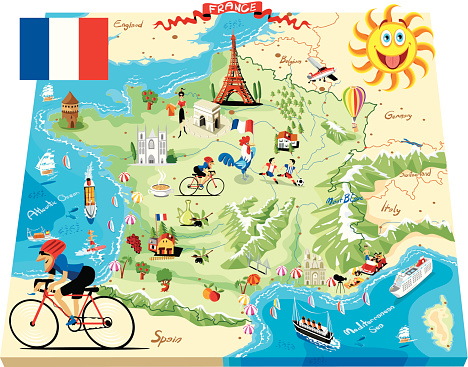 Cartoon map of France
