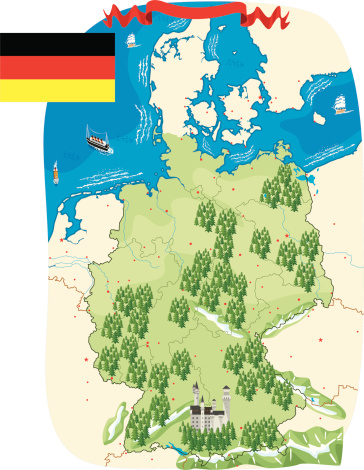 Cartoon map of Germany
