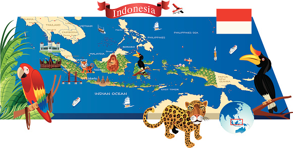 Cartoon Map Of Indonesia Stock Illustration Download Cartoon Map Of Indonesia Stock Illustration Download