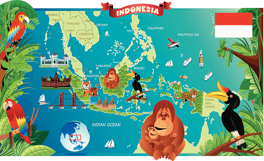 Cartoon Map Of Indonesia Stock Illustration Download Cartoon Map Of Indonesia Stock Illustration Download